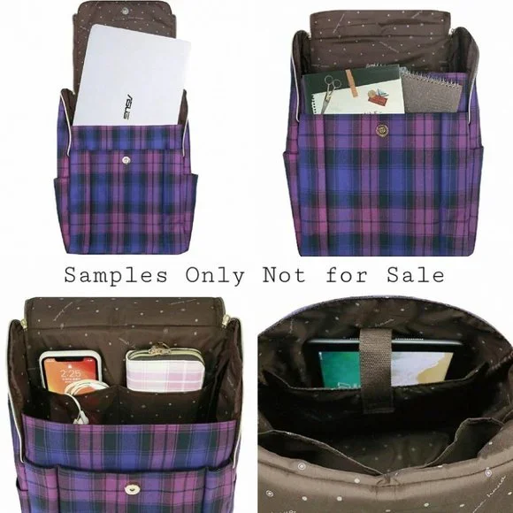 Waterproof Plaid Flip Backpack for School Work - Picture 2 of 12